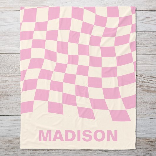 Modernes rosa dunkles Muster Monogramm Fleecedecke