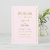 Modernes Rosa Elegant Einfach Minimalistisch Save The Date (Stehend Vorderseite)