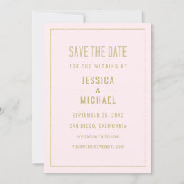 Modernes Rosa Elegant Einfach Minimalistisch Save The Date