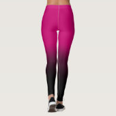 Modernes Rosa, elegante schwarze Leggings (Rückseite)