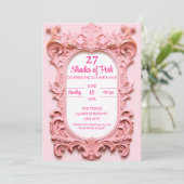 Modernes Rosa Elegante zum Geburtstag Einladung (Stehend Vorderseite)