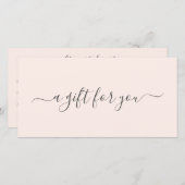 Modernes Rosa Elegantes Geschenkgutschein (Vorne/Hinten)