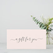 Modernes Rosa Elegantes Geschenkgutschein (Stehend Vorderseite)