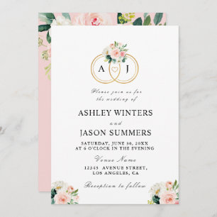 modernes Rosa erröten die wedding Einladung