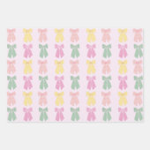 Modernes, rosa Farbtupfer Coquette Haare Muster Geschenkpapier Set (Vorderseite 3)