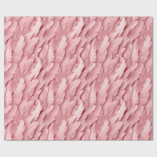 Modernes, rosa Federn Muster Geschenkpapier (Flach)