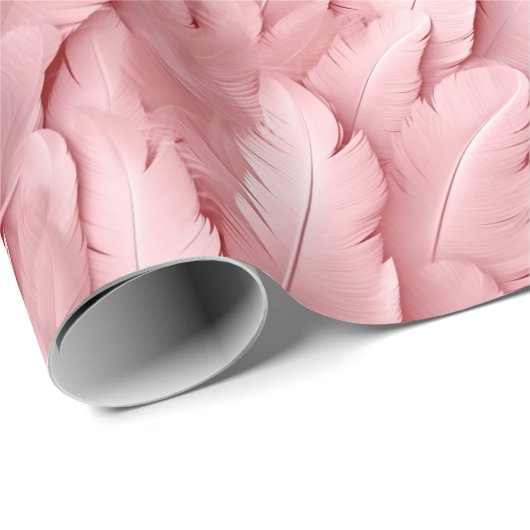 Modernes, rosa Federn Muster Geschenkpapier (Rolleneckpunkt)