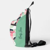 Modernes rosa Flamingo Geometric Girly Chic Muster Crossbody Bag (Rechts)