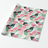 Modernes rosa Flamingo Geometric Girly Chic Muster Geschenkpapier (Ungerollt)