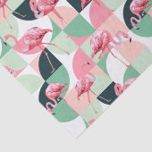 Modernes rosa Flamingo Geometric Girly Chic Muster Seidenpapier (Detail)
