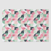 Modernes rosa Flamingo Geometric Girly Chic Muster Seidenpapier (Vorderseite)