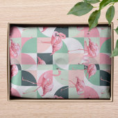 Modernes rosa Flamingo Geometric Girly Chic Muster Seidenpapier