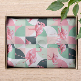 Modernes rosa Flamingo Geometric Girly Chic Muster Seidenpapier