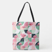 Modernes rosa Flamingo Geometric Girly Chic Muster Tasche (Vorderseite)