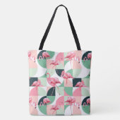 Modernes rosa Flamingo Geometric Girly Chic Muster Tasche (Rückseite)