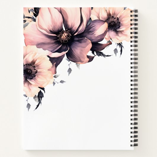 Modernes, rosa, florales Anfangsmonogramm Notizblock (Rückseite)