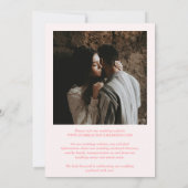 Modernes Rosa Foto Elegante Hochzeit Save The Date (Rückseite)