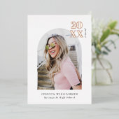 Modernes Rosa Foto Grad Real Rose Gold Folieneinladung (Stehend vorne)