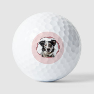Modernes rosa Foto Haustier Hund Personalisiert Golfball