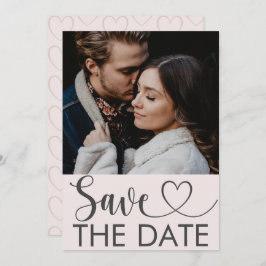 Modernes Rosa Foto & Herz Save the Date