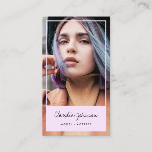 Modernes Rosa-Frame-Schauspieler-Modell Sängertänz Visitenkarte