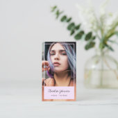 Modernes Rosa-Frame-Schauspieler-Modell Sängertänz Visitenkarte (Stehend Vorderseite)