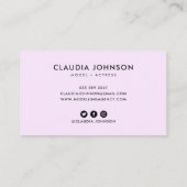 Modernes Rosa-Frame-Schauspieler-Modell Sängertänz Visitenkarte (Rückseite)