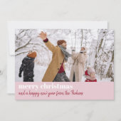 Modernes Rosa Frohe Weihnachten Grosses Foto (Vorderseite)