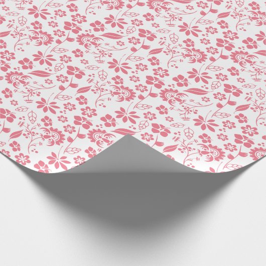 Modernes rosa Frühlingsmuster der Blume Geschenkpapier (Ecke)