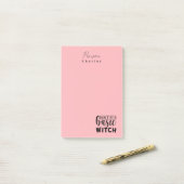 Modernes Rosa Funny Spaß Halloween Post-it Klebezettel (Auf Schreibtisch)