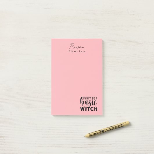 Modernes Rosa Funny Spaß Halloween Post-it Klebezettel (Auf Schreibtisch)