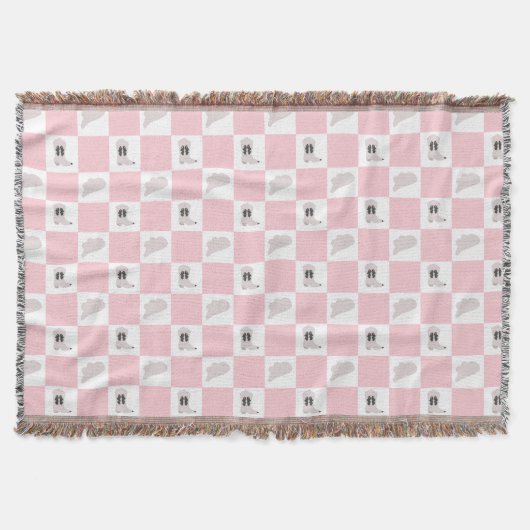 Modernes rosa gekreuztes Cowgirl Rodeo Muster Decke (Vorderseite)