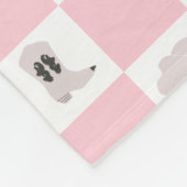 Modernes rosa gekreuztes Cowgirl Rodeo Muster Fleecedecke (Ecke)