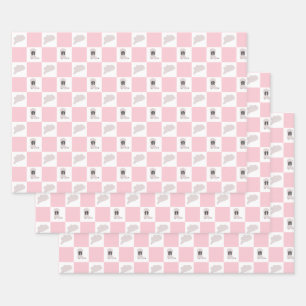 Modernes rosa gekreuztes Cowgirl Rodeo Muster Geschenkpapier Set
