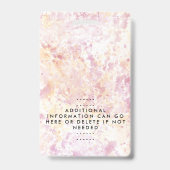 Modernes rosa gelbes Abzeichen Ausweis (Rückseite)