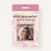 Modernes rosa gelbes Abzeichen Ausweis (Vorderseite)