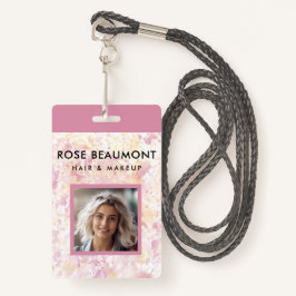 Modernes rosa gelbes Abzeichen Ausweis