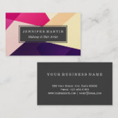 Modernes rosa gelbes, geometrisches Muster Visitenkarte (Vorne/Hinten)