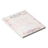 Modernes, rosa gelbes Watercolor-Skript Notepad Notizblock (angewinkelt)