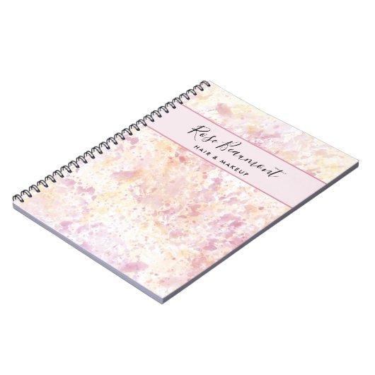 Modernes rosa gelbes Winkelfarben-Script-Notebook Notizblock (Linke Seite)