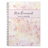 Modernes rosa gelbes Winkelfarben-Script-Notebook Notizblock (Vorderseite)