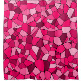 Modernes rosa geometrisches Mosaikmuster Duschvorhang (Vorderseite)