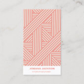 Modernes Rosa Geometrisches Stift Girly Feminine Visitenkarte (Vorderseite)