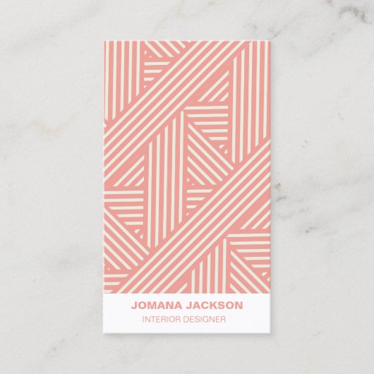 Modernes Rosa Geometrisches Stift Girly Feminine Visitenkarte (Vorderseite)