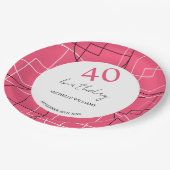 Modernes rosa Geomuster Pappteller (Schrägansicht)