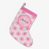 Modernes rosa Girly Circle Dots Muster Kleiner Weihnachtsstrumpf (Vorderansicht (hängend))