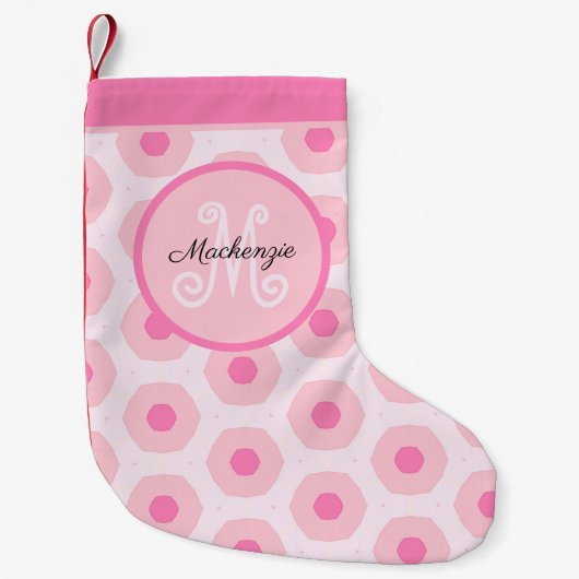 Modernes rosa Girly Circle Dots Muster Kleiner Weihnachtsstrumpf (Vorderseite)