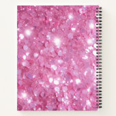 Modernes rosa Glitzer Notebook Notizblock (Rückseite)