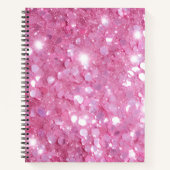 Modernes rosa Glitzer Notebook Notizblock (Vorderseite)