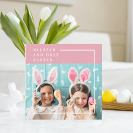 Modernes rosa glückliches gesegnetes Ostern | FOTO